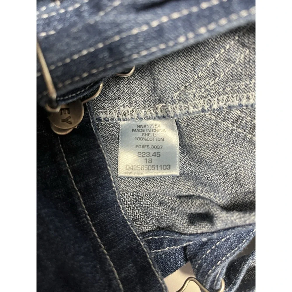 Key Brand kids overalls size 18 snap bottom‎ Dark Denim